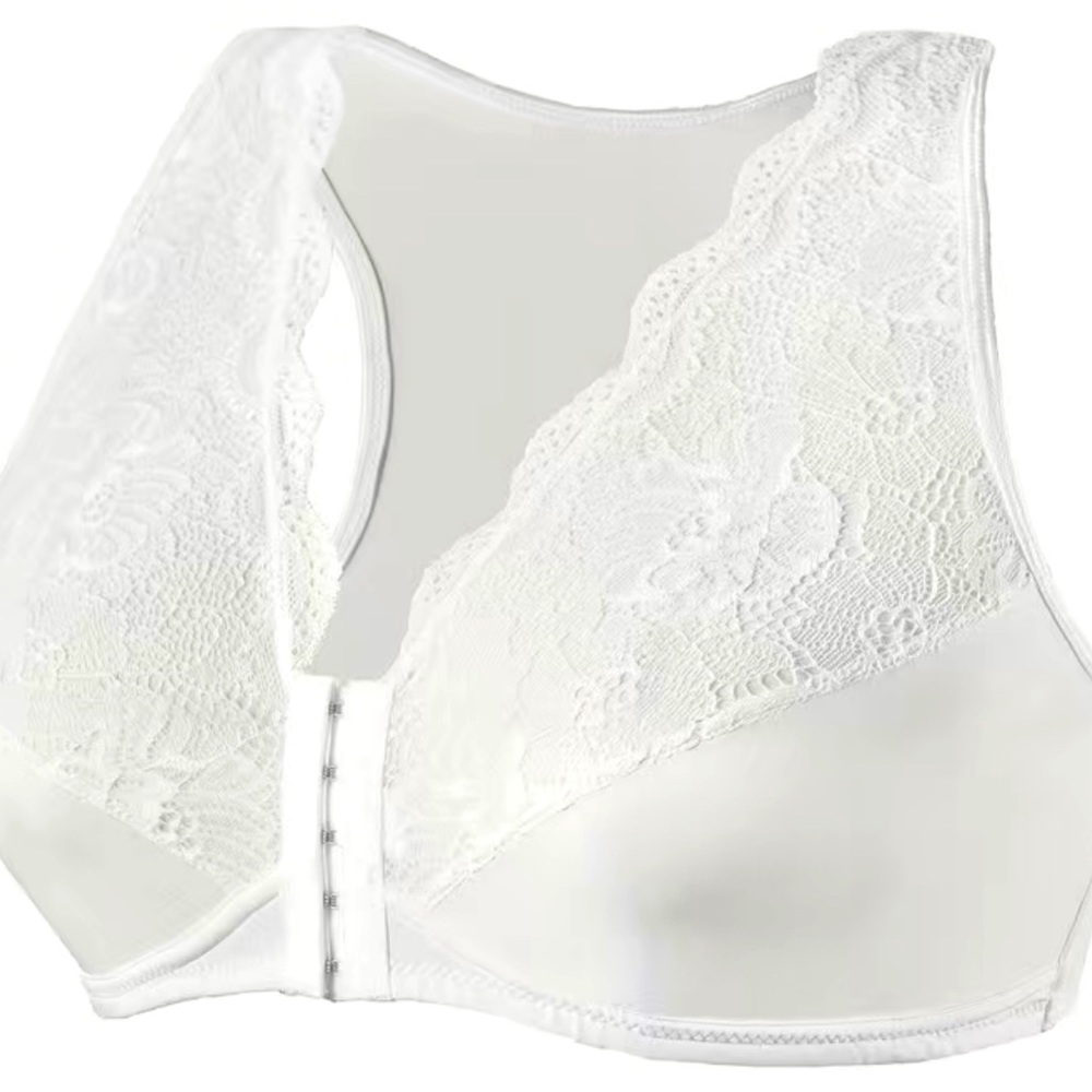 Plus Size 4X Floral Lacey Buckle Front Seamless Bra, Brand New - Picture 2 of 9